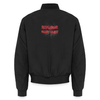 Sozialismus Mangel für alle - Unisex Bomberjacke - Schwarz - Hinten - AI Model Male 185 light (185cm)