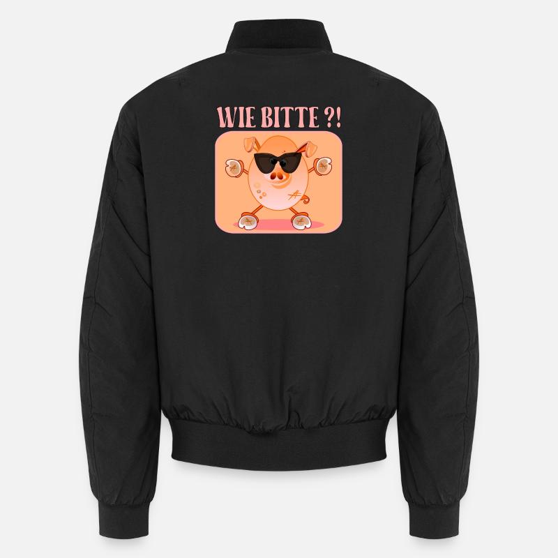 Sau Schweine Aufregung - Unisex Bomberjacke - Schwarz