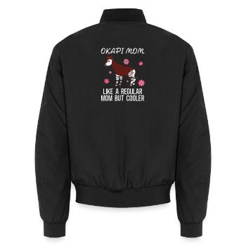 Okapi Wildnis Abenteuer - Unisex Bomberjacke - Schwarz - Hinten - AI Model Male 185 light (185cm)