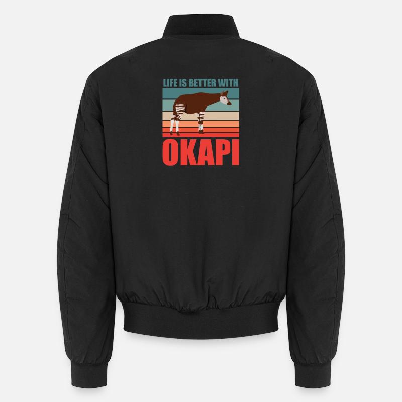 Okapi im Einklang mit der Natur Unisex Bomberjacke