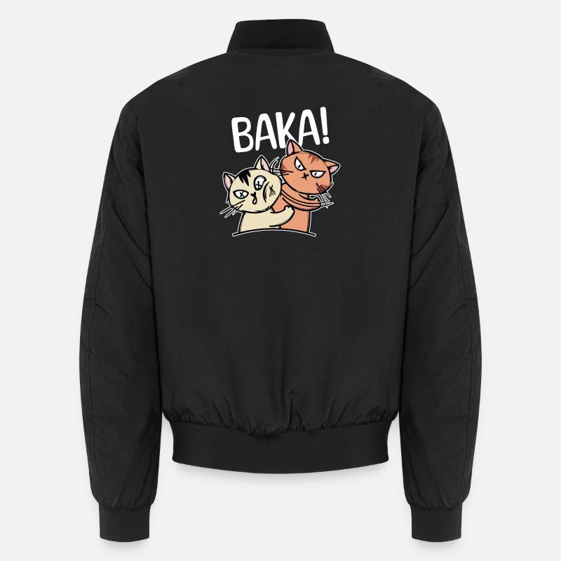 Baka Saying Cartoon Cat Anime Manga Comic Unisex Bomber Jacket