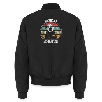 Matura Humor Retro Affe Design - Unisex Bomberjacke - Schwarz - Hinten - AI Model Male 185 light (185cm)