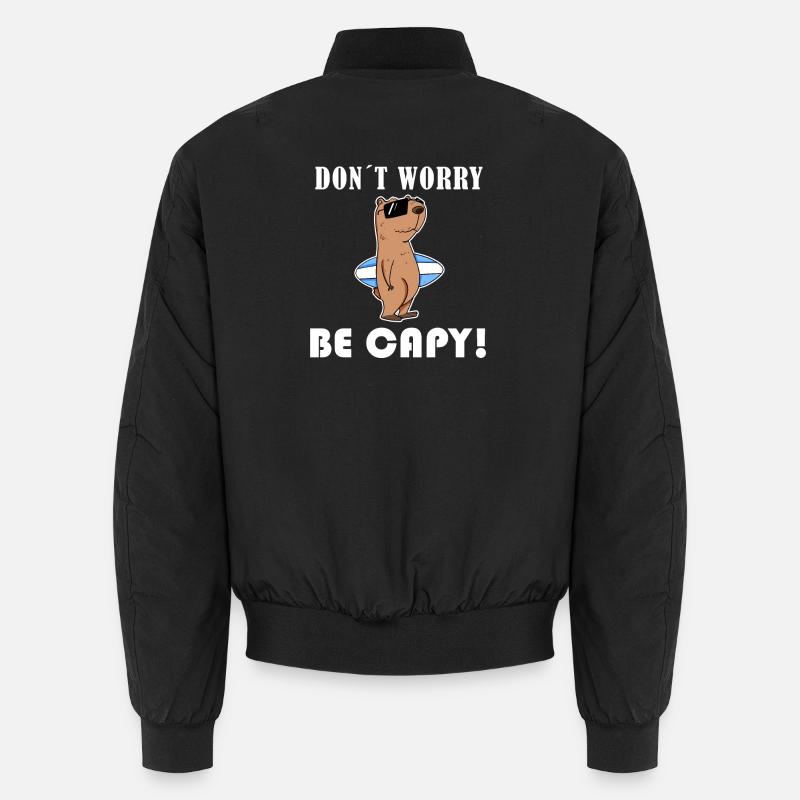 Capybara Wasserschwein Capybaras - Unisex Bomber Jacket - black
