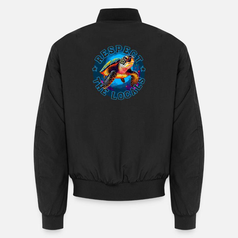 Turtle - Respect the Locals - Unisex Bomber Jacket - black