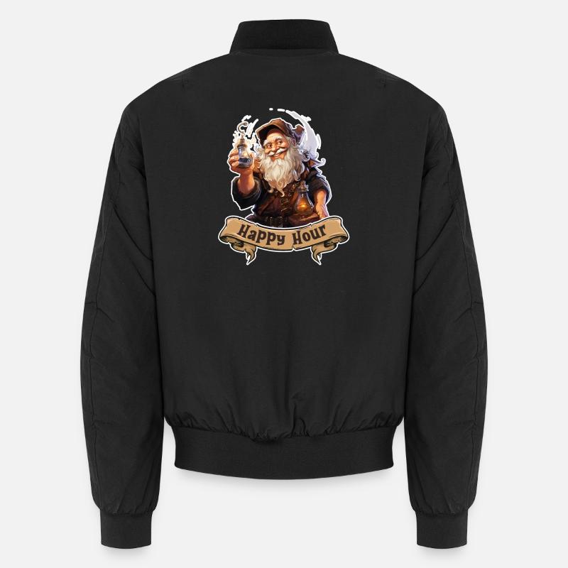 Happy Hour Dwarf with Magic Potion Role Playing Game Unisex Bomber Jacket