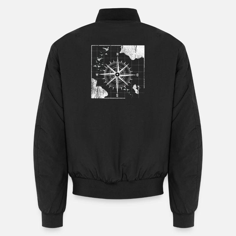 Vintage Kompass Nautic Design Unisex Bomberjacke