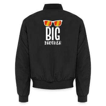 Cooler Spruch Stolzer Großer Bruder Bruderherz - Unisex Bomberjacke - Schwarz - Hinten - AI Model Male 185 light (185cm)
