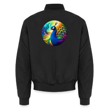 Paon - Bomber unisexe - noir - Dos - AI Model Male 185 light (185cm)
