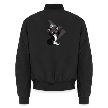 Kätzchen, hexen Design, Mädchen - Unisex Bomberjacke - Schwarz - Hinten - AI Model Male 185 light (185cm)