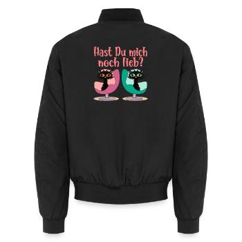 HAST DU MICH NOCH LIEB VERSÖHNUNG KATZEN - Unisex Bomberjacke - Schwarz - Hinten - AI Model Male 185 light (185cm)