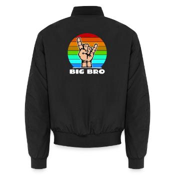 Großer Bruder Bruderherz Cooler Spruch Bro - Unisex Bomberjacke - Schwarz - Hinten - AI Model Male 185 light (185cm)