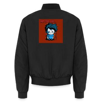 Geek - Not top one 01 - Unisex Bomber Jacket - black - Back - AI Model Male 185 light (185cm)