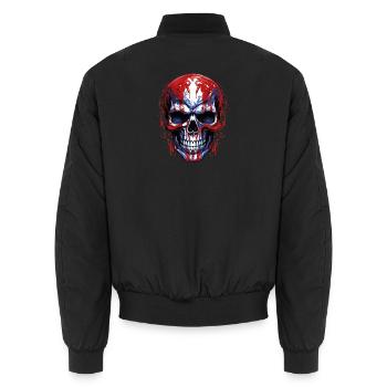 Flaggen Skull Grafik - Unisex Bomberjacke - Schwarz - Hinten - AI Model Male 185 light (185cm)