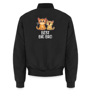 Déclaration de chat Bro frère frère amour grand frère - Bomber unisexe - noir - Dos - AI Model Male 185 light (185cm)