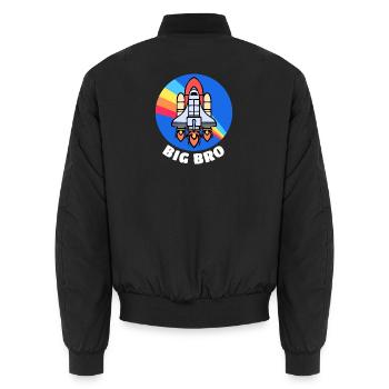 Frère Dire Grand Frère Frères et sœurs Cœur de frère - Bomber unisexe - noir - Dos - AI Model Male 185 light (185cm)