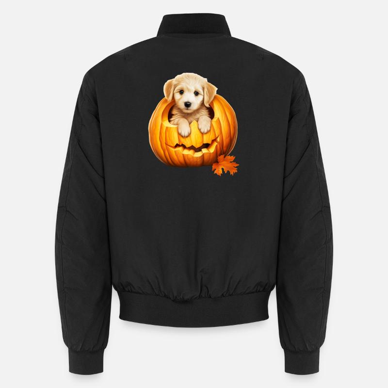 Doodle d’Halloween à la citrouille: drôle de chiot Bomber unisexe