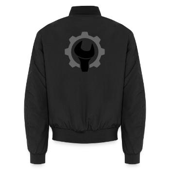 Engrenage / roue dentée et clé - Bomber unisexe - noir - Dos - AI Model Male 185 light (185cm)