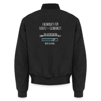 Fachkraft für Schutz und Sicherheit Ausbildung - Unisex Bomberjacke - Schwarz - Hinten - AI Model Male 185 light (185cm)