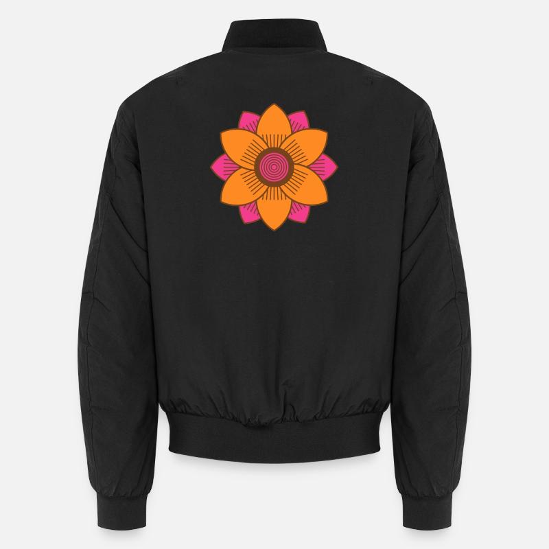 Style rétro du milieu du siècle Rose et Orange Fleur Bomber unisexe