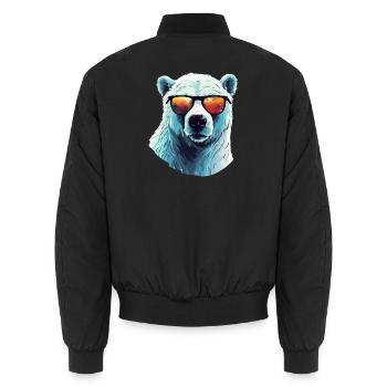 Cooler Eisbär mit Sonnenbrille - Unisex Bomberjacke - Schwarz - Hinten - AI Model Male 185 light (185cm)