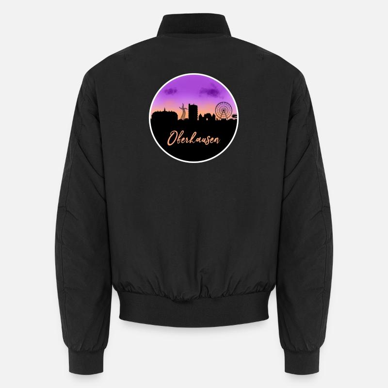 Oberhausen Skyline Fine line - Unisex Bomber Jacket - black