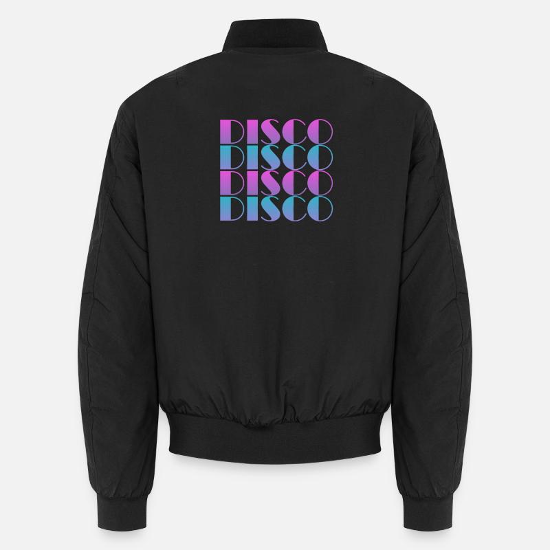 Conception de motif de texte disco vibrant Bomber unisexe
