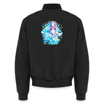Anime Reine des neiges Princesse des glaces - Bomber unisexe - noir - Dos - AI Model Male 185 light (185cm)