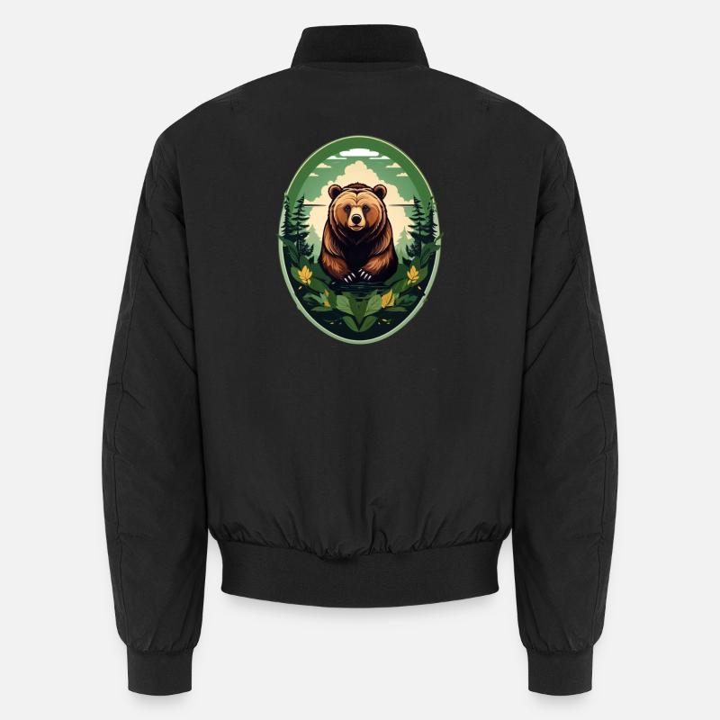 Braunbär - Unisex Bomberjacke - Schwarz