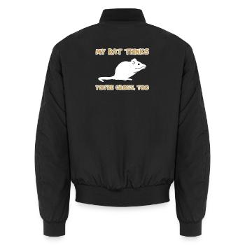 Ratte Statement Haustiere Schoßtier Tiere Heimtier - Unisex Bomberjacke - Schwarz - Hinten - AI Model Male 185 light (185cm)