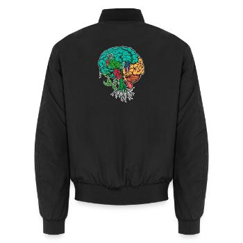 Nachhaltigkeit Umwelt Umweltschützer Baum Erde - Unisex Bomberjacke - Schwarz - Hinten - AI Model Male 185 light (185cm)
