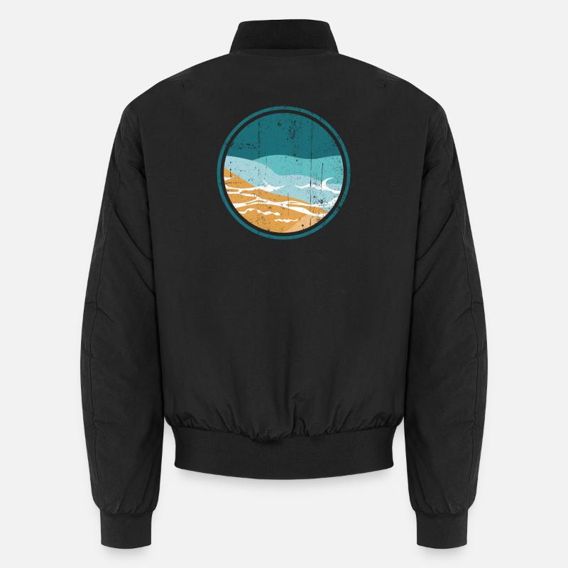 Coastal Waves Circle Unisex Bomber Jacket