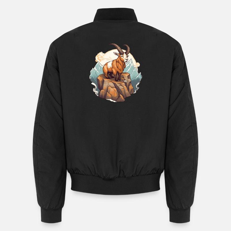Chèvre de montagne avec des cornes dans le style alpin Bomber unisexe