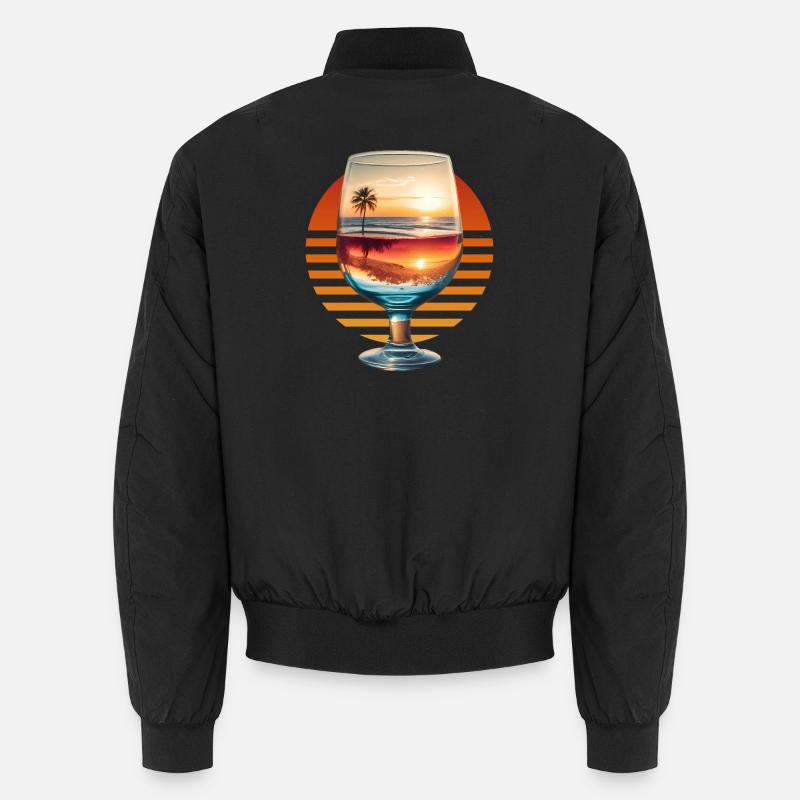 Wine and beach Unisex Bomber Jacket