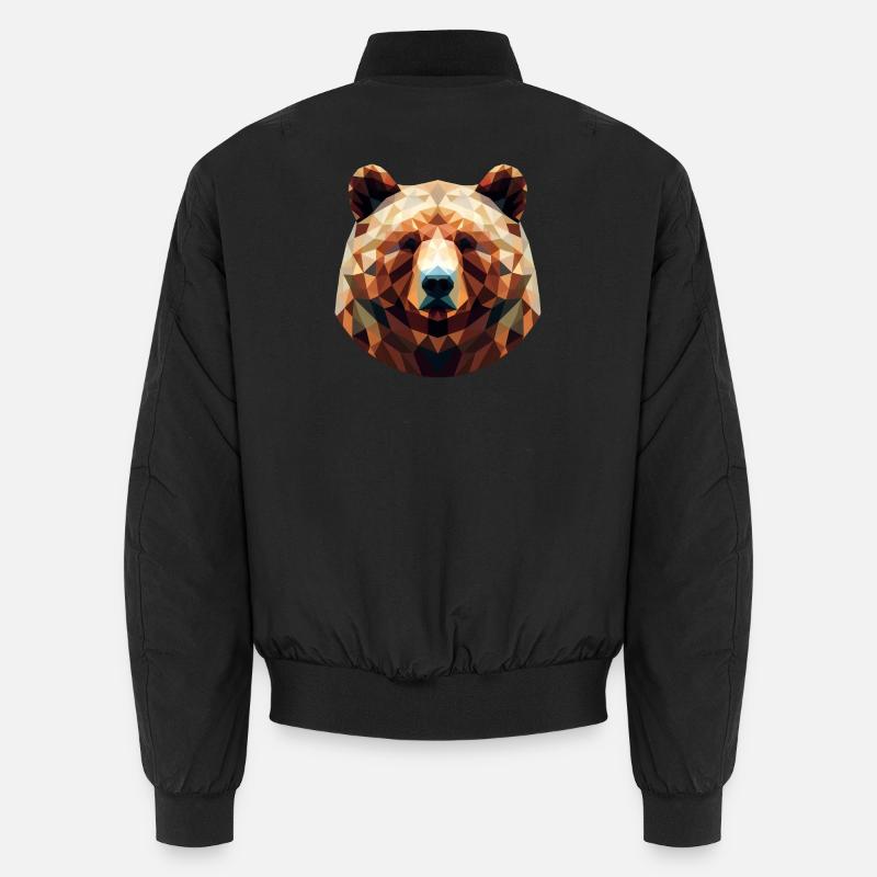 Polygon-Braunbär bär braunbär im polygon geometri Unisex Bomberjacke