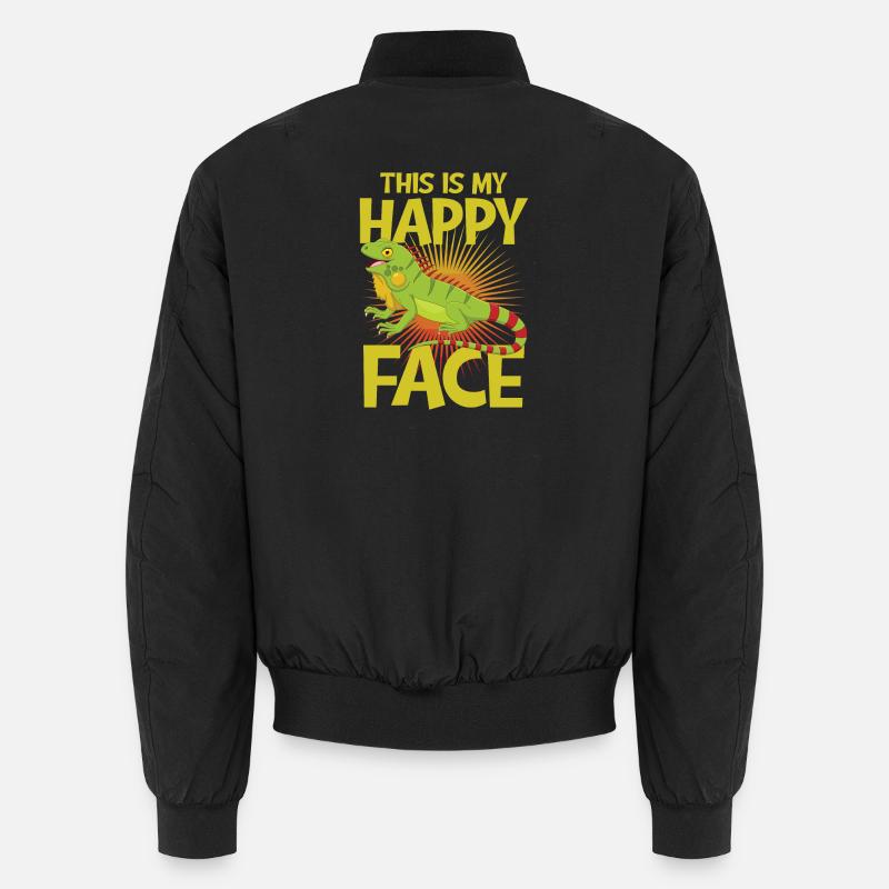 This is my happy face iguana Unisex Bomberjacke