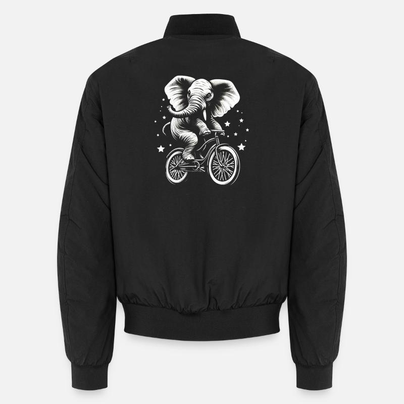Éléphant sur un vélo Bomber unisexe