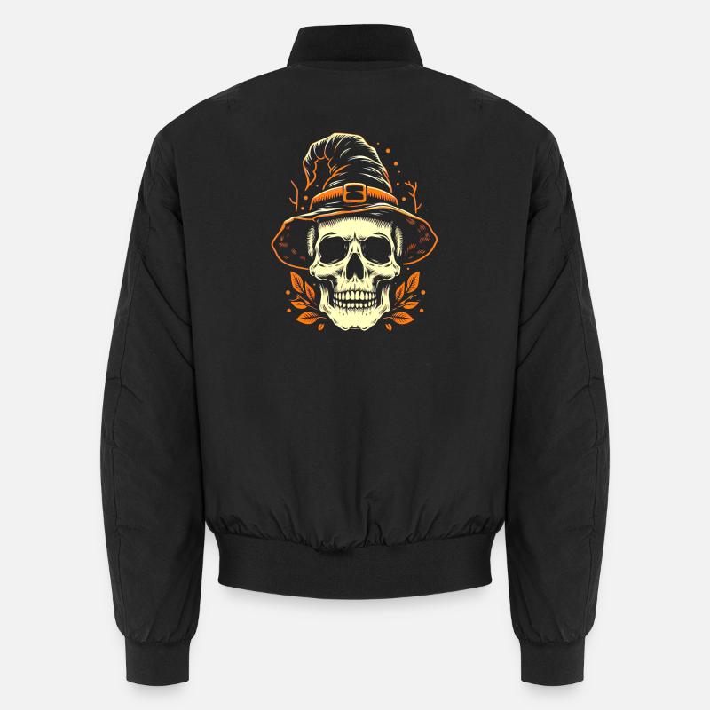 Skull in a hat - Unisex Bomber Jacket - black