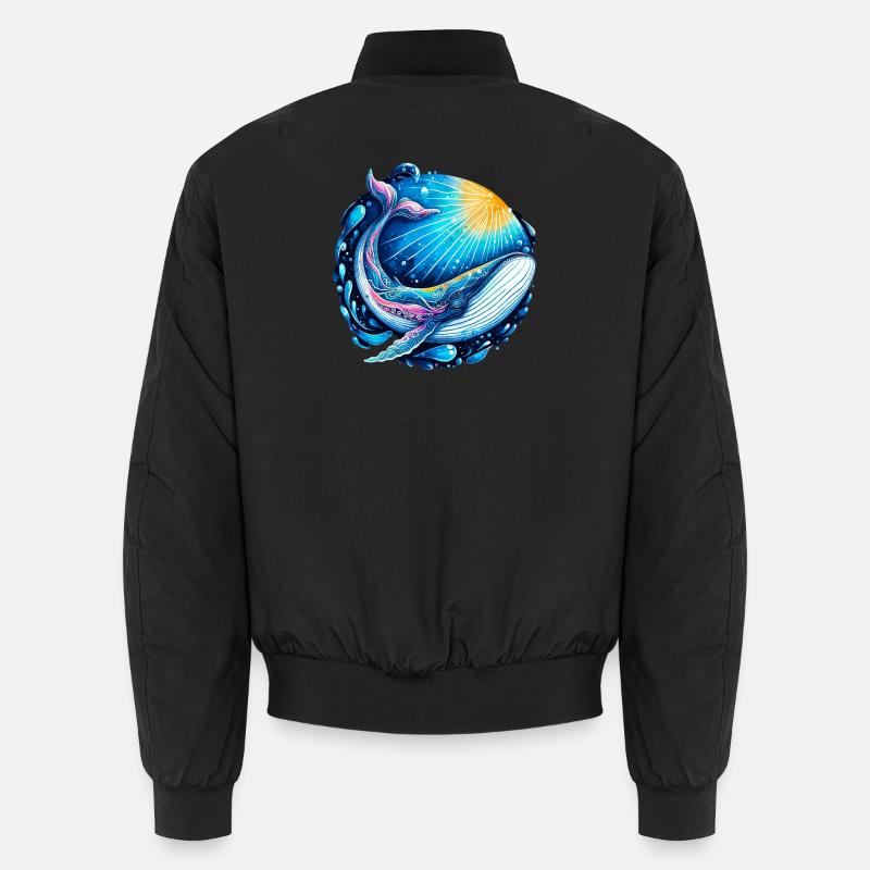 Whale - Unisex Bomber Jacket - black