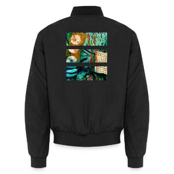 Paysage abstrait aux couleurs vives - Bomber unisexe - noir - Dos - AI Model Male 185 light (185cm)