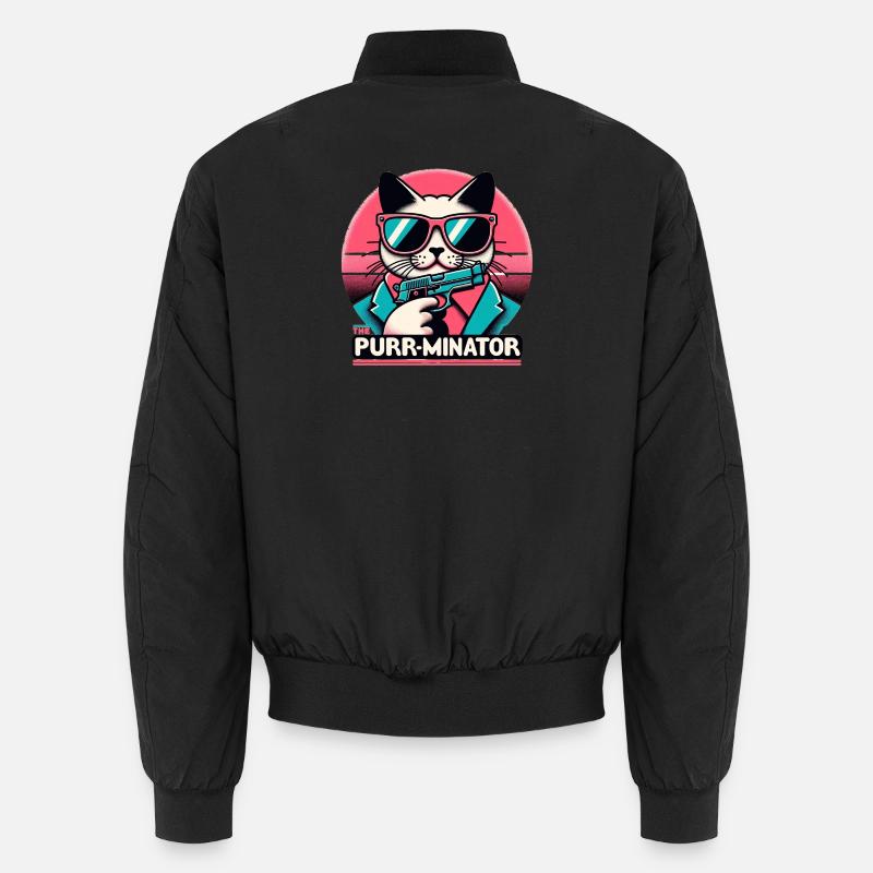 The Purr-minator - Unisex Bomber Jacket - black