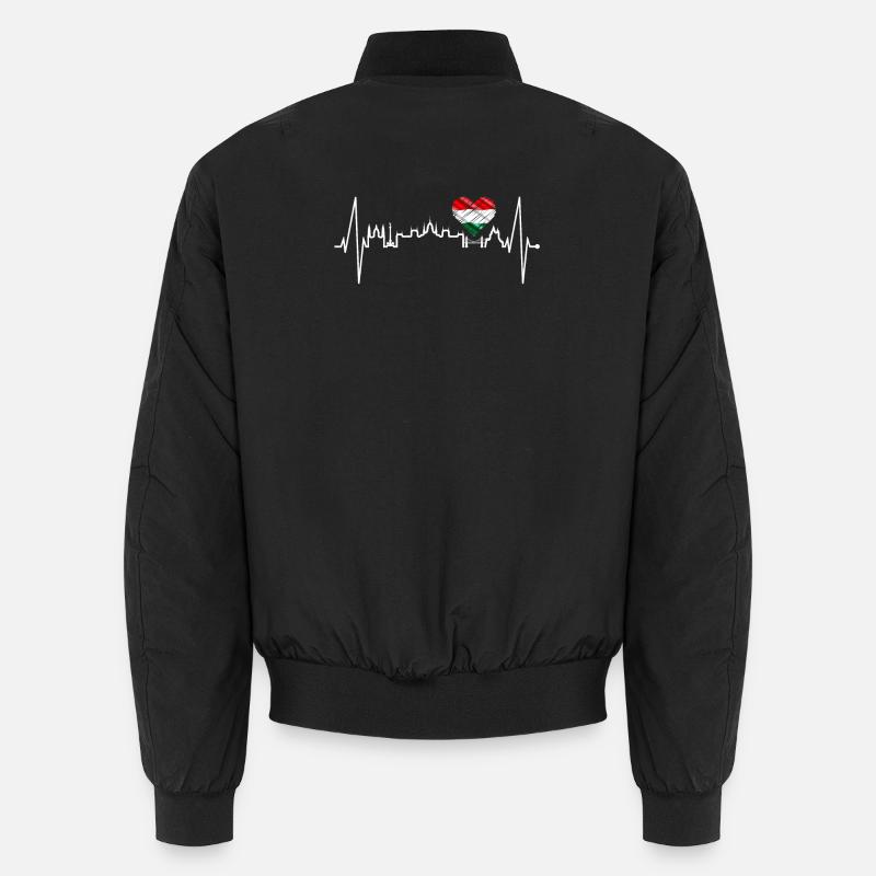 Budapest Skyline Herzschlag Ungarn Herz Budapester Unisex Bomberjacke