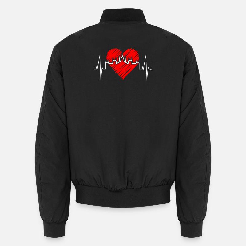 Budapest Skyline Herzschlag Ungarn Herz Budapester Unisex Bomberjacke