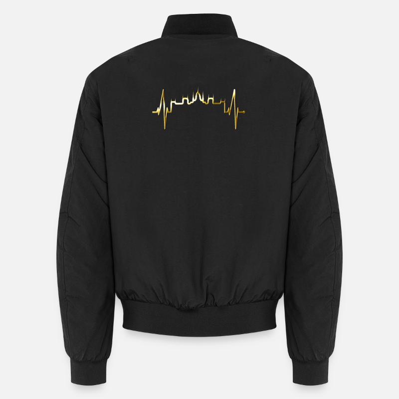 Budapest Skyline Herzschlag Ungarn Herz Budapester Unisex Bomberjacke