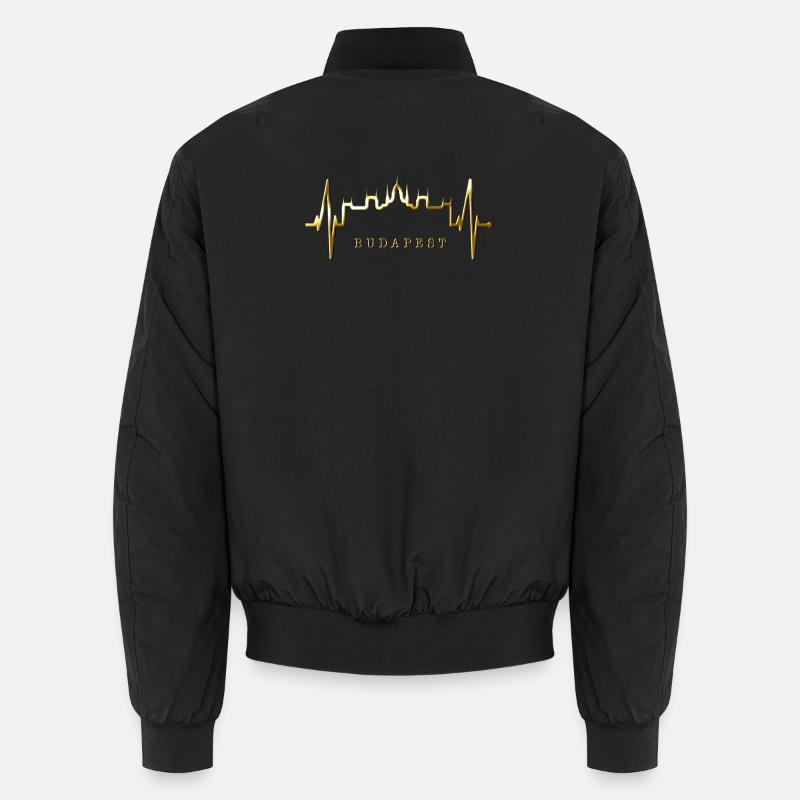 Budapest Skyline Herzschlag Ungarn Herz Budapester Unisex Bomberjacke
