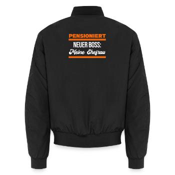 Déclaration de retraite Retraité senior - Bomber unisexe - noir - Dos - AI Model Male 185 light (185cm)