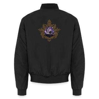 Eine Fee und ein dunkler Wolf - Unisex Bomberjacke - Schwarz - Hinten - AI Model Male 185 light (185cm)