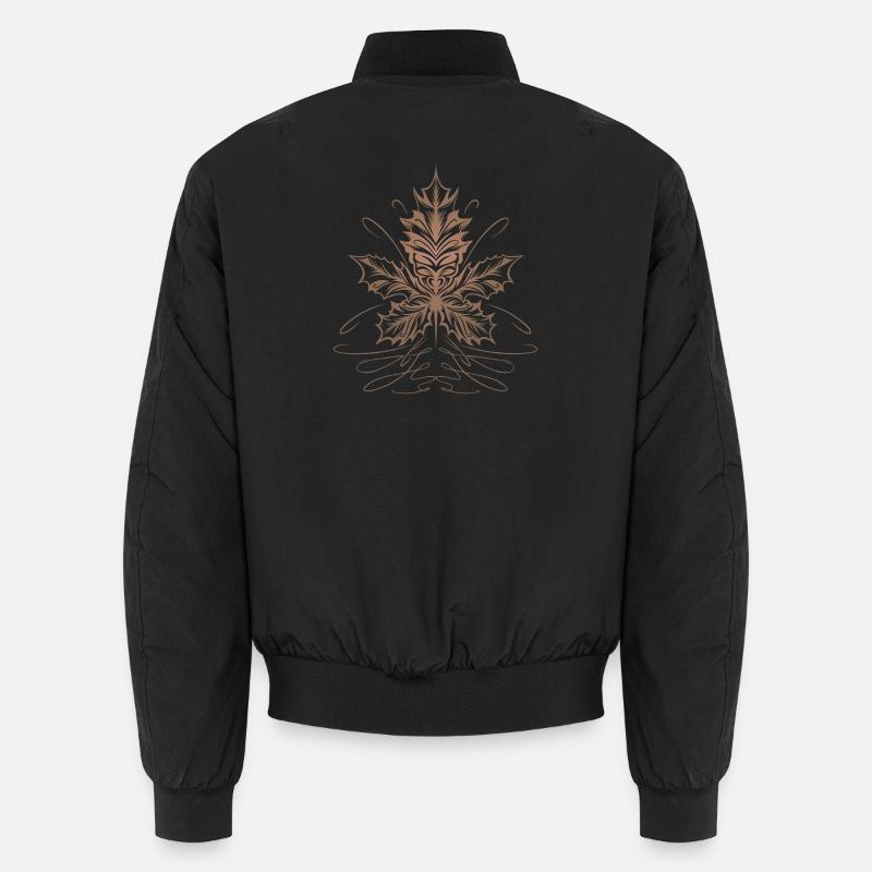 Maple Leaf, Leaf, Foliage, Autumn - Unisex Bomber Jacket - black