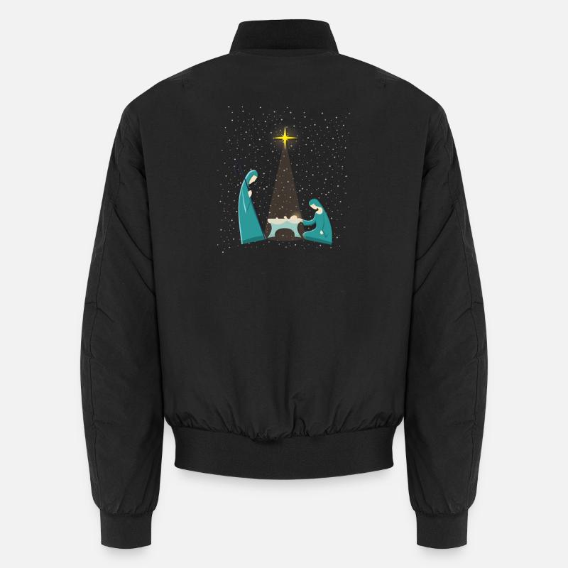 Baby Jesus Nativity Scene - Unisex Bomber Jacket - black