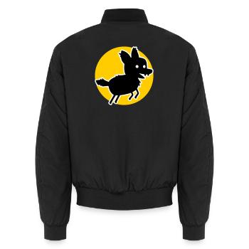 Loup – Motif de la nature sauvage et déclaration sur le bien-être animal - Bomber unisexe - noir - Dos - AI Model Male 185 light (185cm)