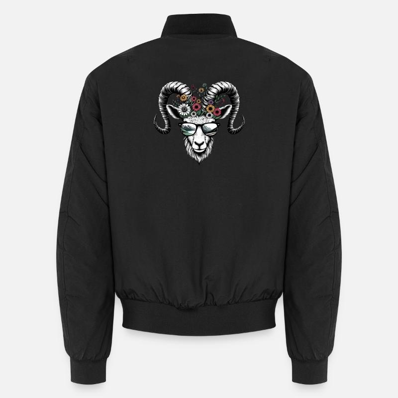 Steinbock Berge Wandern Sonnenbrille Sternzeichen - Unisex Bomberjacke - Schwarz